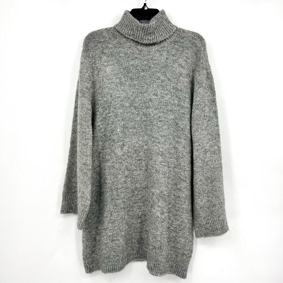 STEVE MADDEN Women's Abbie Sweater Dress Medium Heather Grey Turtleneck NWT - Picture 4 of 13